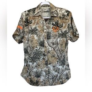 GameGuard Camo Print Button Down Shirt Size M